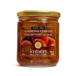 Marrons confits D'Aubenas au sirop de vanille.