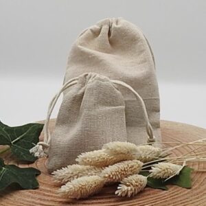Les sachets en lin beige