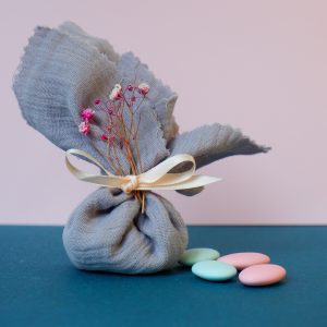 Aumonière en gaze de coton