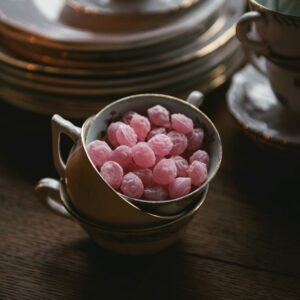 Bonbons rosette, sans colorant, Vegan